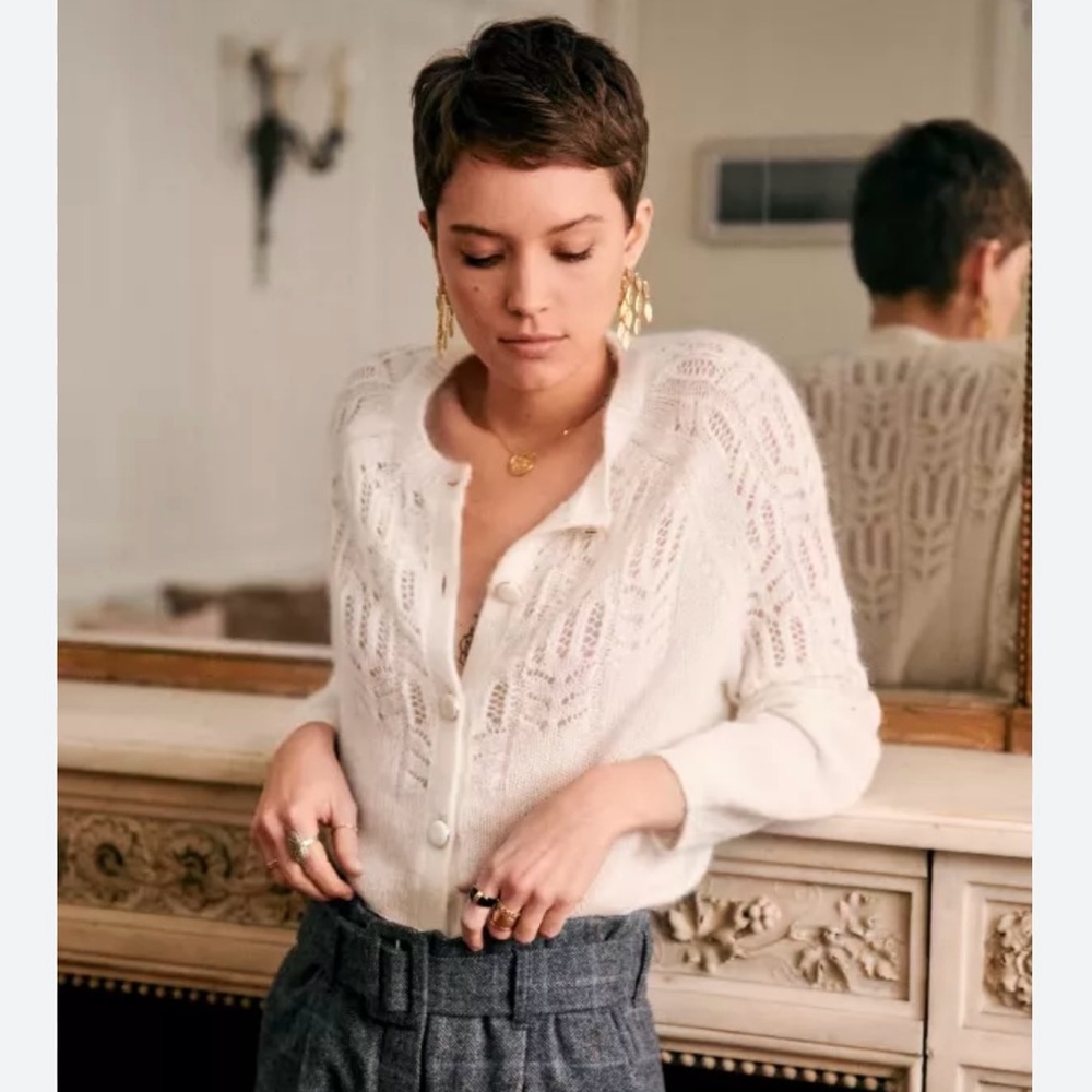 Sezane White Women's Cardigan